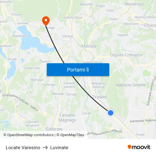 Locate Varesino to Luvinate map