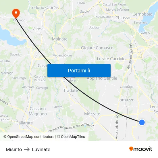 Misinto to Luvinate map