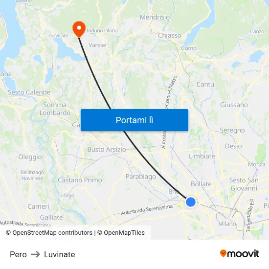 Pero to Luvinate map