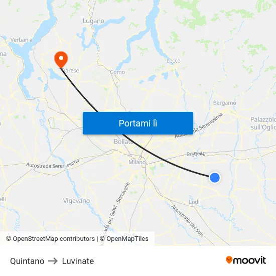 Quintano to Luvinate map