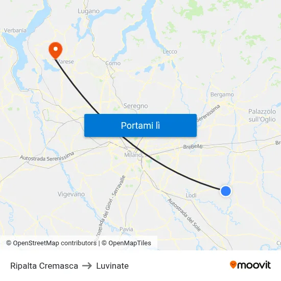 Ripalta Cremasca to Luvinate map
