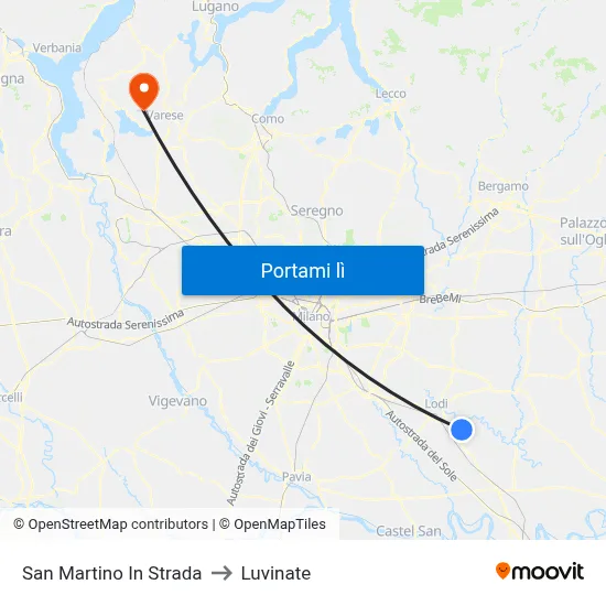 San Martino In Strada to Luvinate map