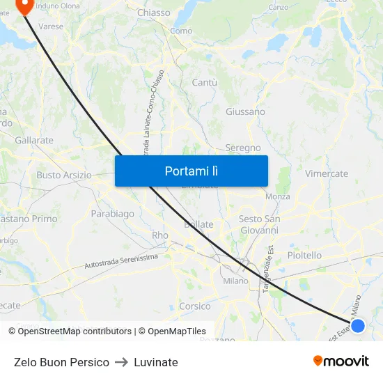 Zelo Buon Persico to Luvinate map