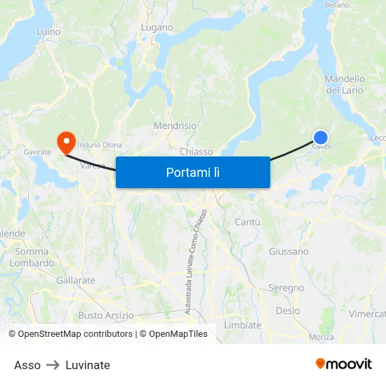 Asso to Luvinate map