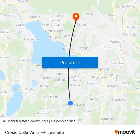 Crosio Della Valle to Luvinate map