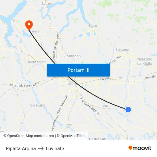 Ripalta Arpina to Luvinate map