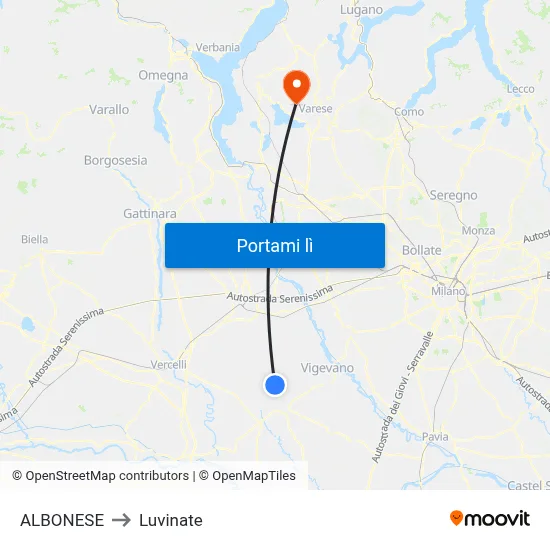 ALBONESE to Luvinate map