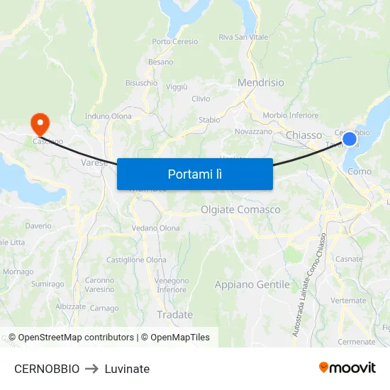 CERNOBBIO to Luvinate map