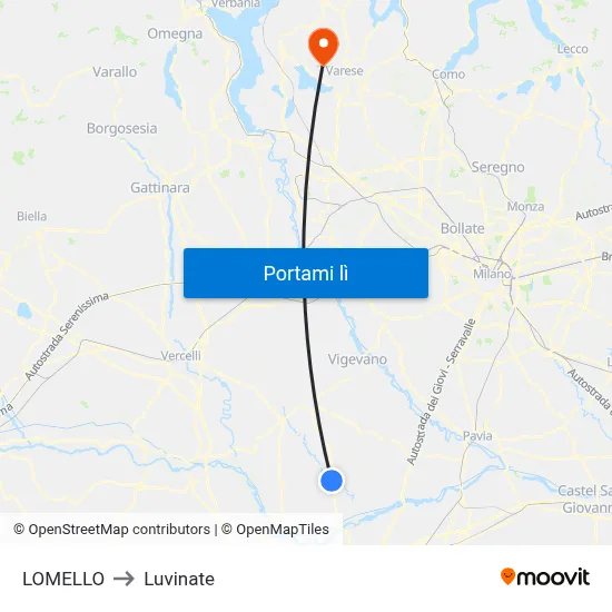 LOMELLO to Luvinate map