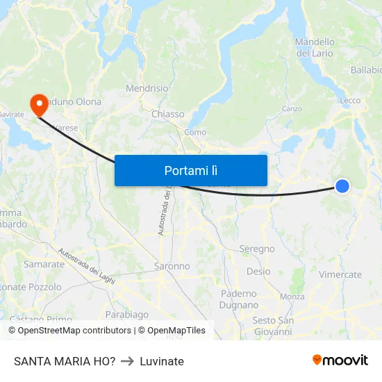 SANTA MARIA HO? to Luvinate map