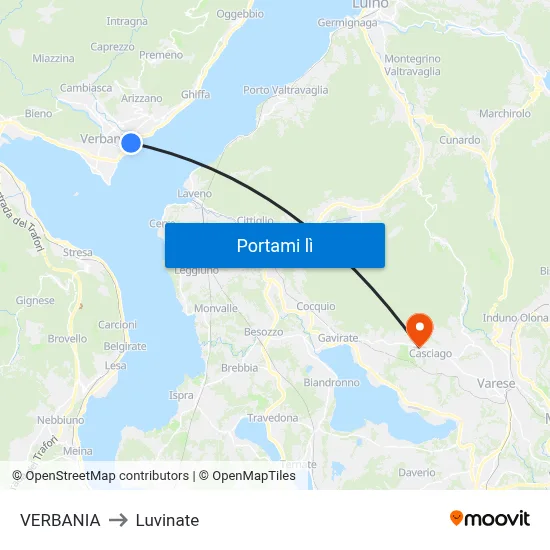 VERBANIA to Luvinate map