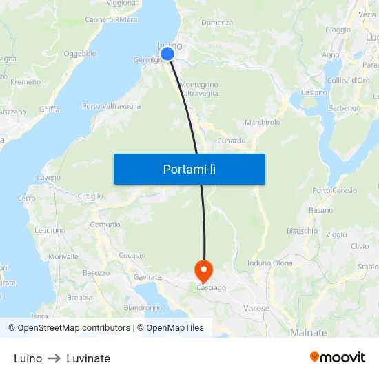 Luino to Luvinate map