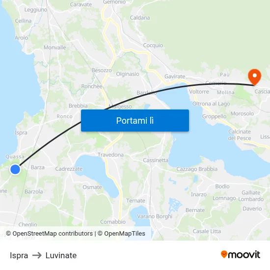 Ispra to Luvinate map