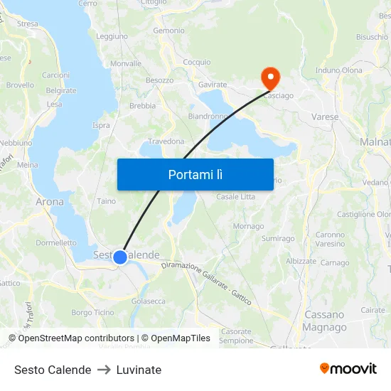 Sesto Calende to Luvinate map