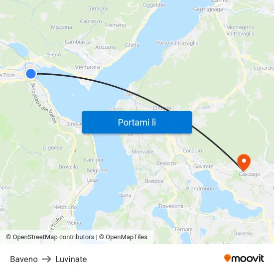 Baveno to Luvinate map