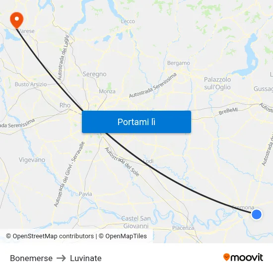Bonemerse to Luvinate map