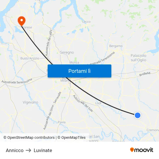 Annicco to Luvinate map
