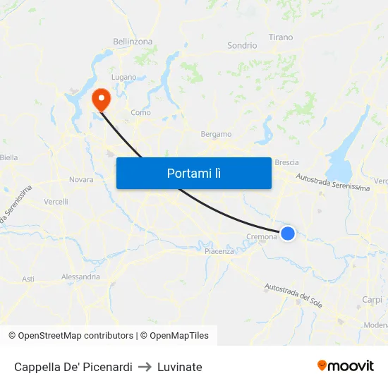 Cappella De' Picenardi to Luvinate map
