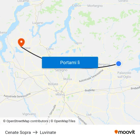 Cenate Sopra to Luvinate map