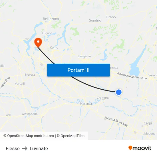 Fiesse to Luvinate map