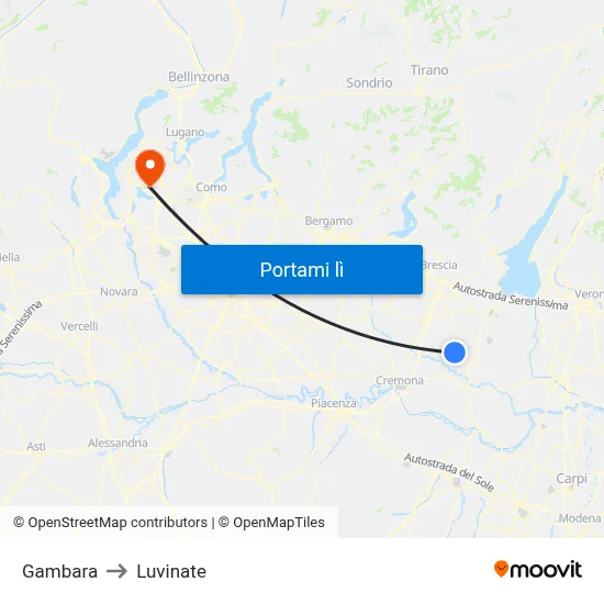 Gambara to Luvinate map