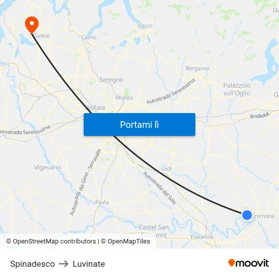 Spinadesco to Luvinate map