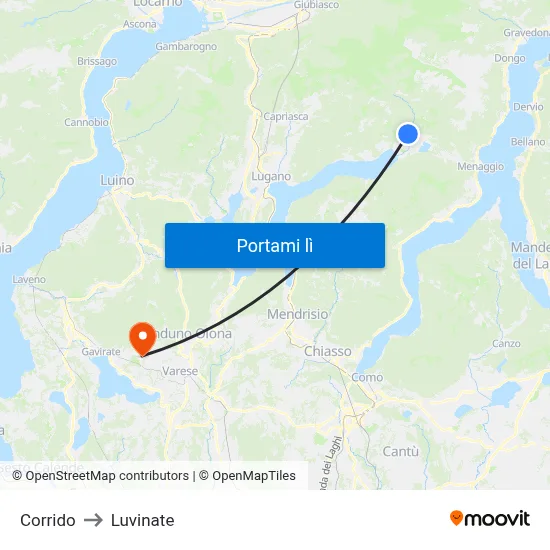 Corrido to Luvinate map