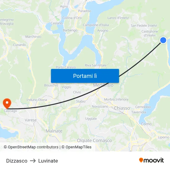 Dizzasco to Luvinate map