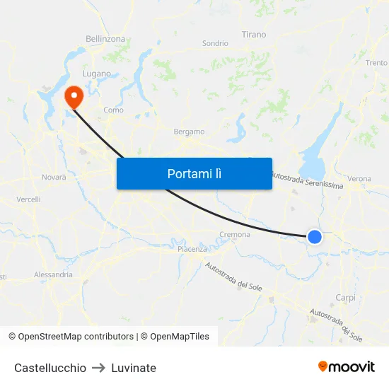 Castellucchio to Luvinate map