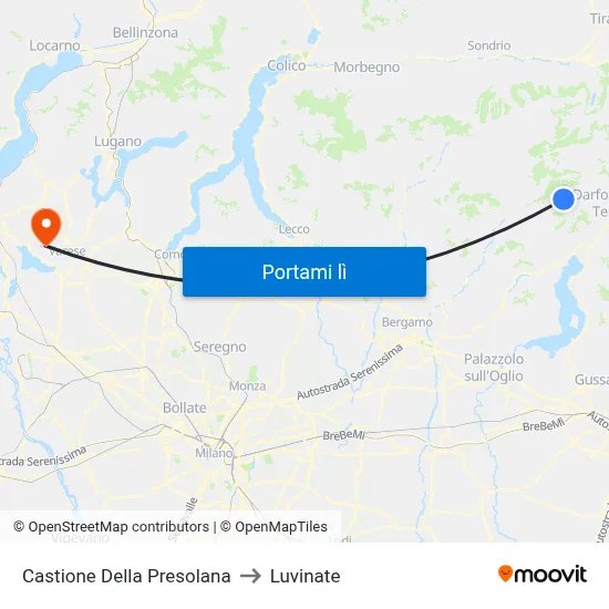 Castione Della Presolana to Luvinate map