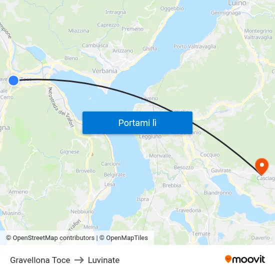 Gravellona Toce to Luvinate map