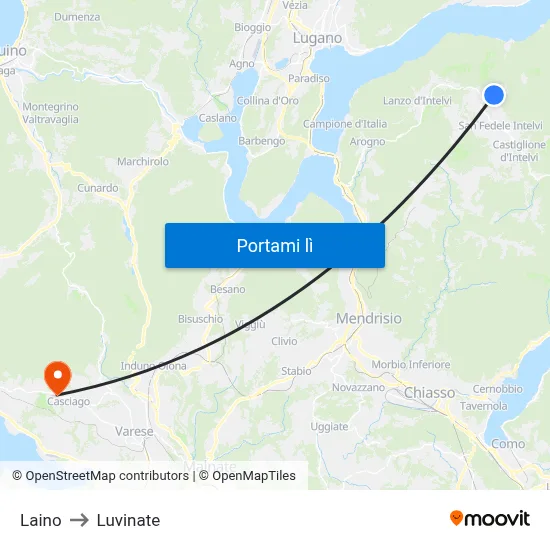 Laino to Luvinate map