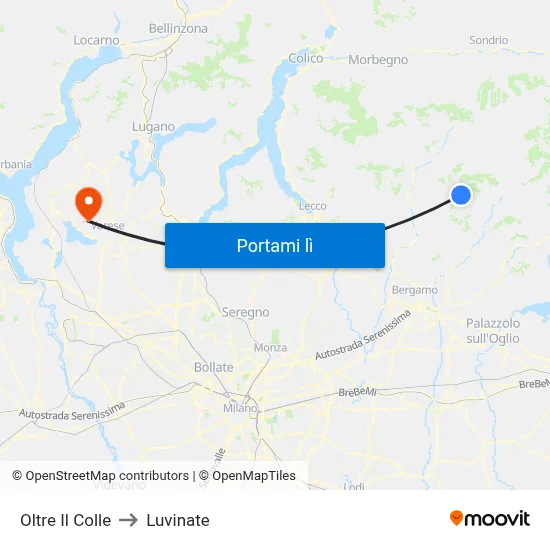 Oltre Il Colle to Luvinate map
