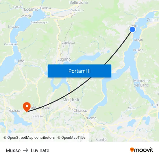 Musso to Luvinate map