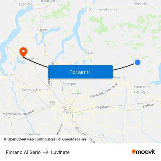 Fiorano Al Serio to Luvinate map
