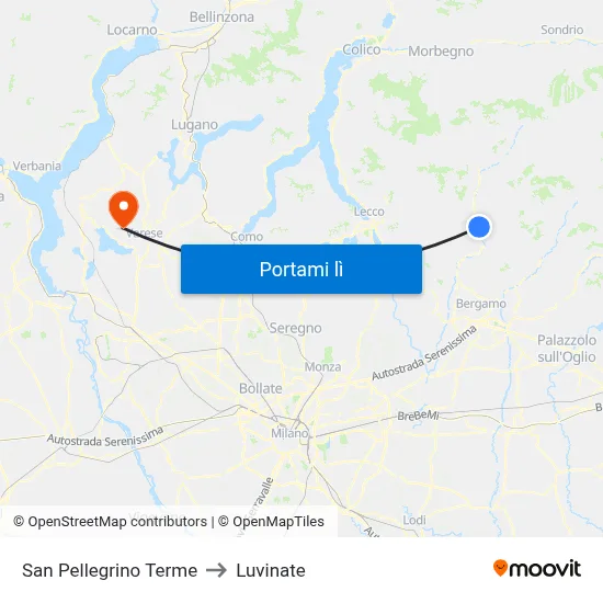 San Pellegrino Terme to Luvinate map