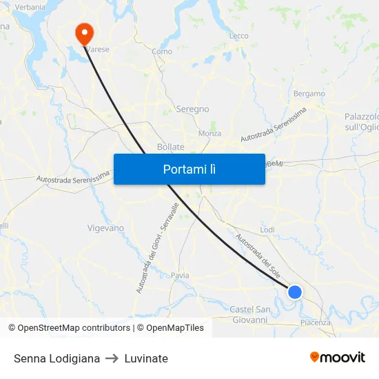 Senna Lodigiana to Luvinate map