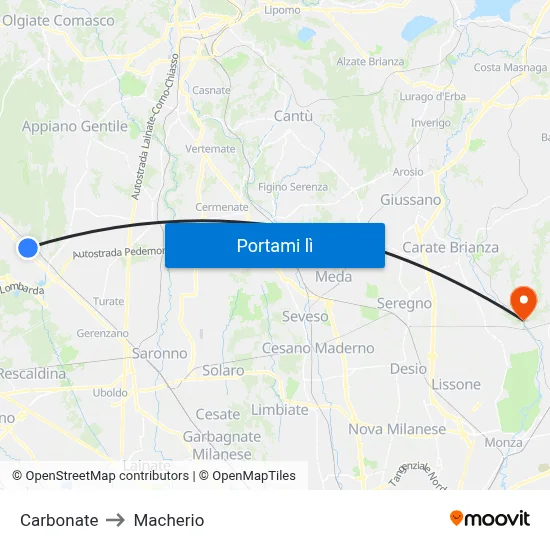 Carbonate to Macherio map