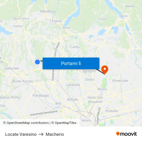 Locate Varesino to Macherio map