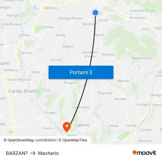 BARZAN? to Macherio map