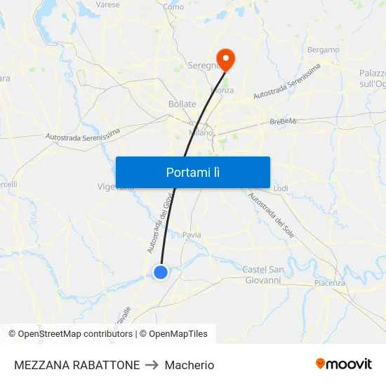MEZZANA RABATTONE to Macherio map