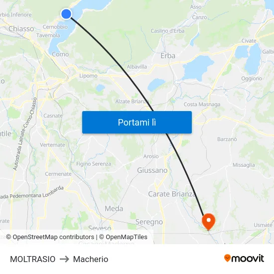 MOLTRASIO to Macherio map