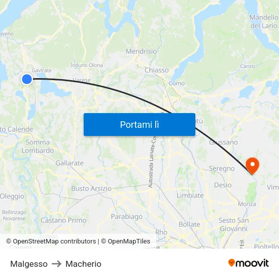 Malgesso to Macherio map