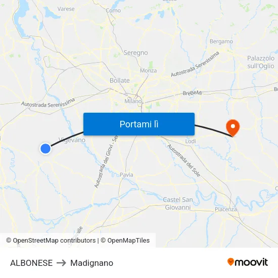ALBONESE to Madignano map