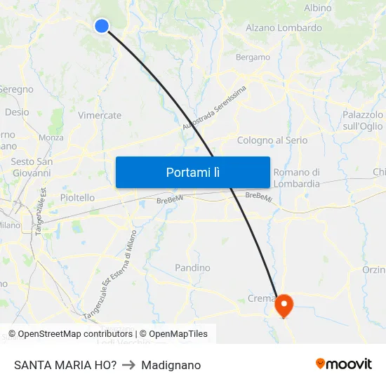 SANTA MARIA HO? to Madignano map