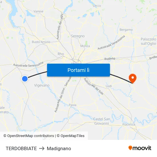 TERDOBBIATE to Madignano map