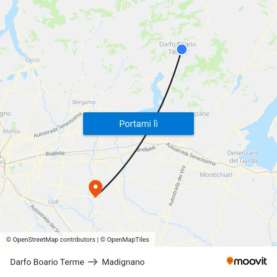 Darfo Boario Terme to Madignano map