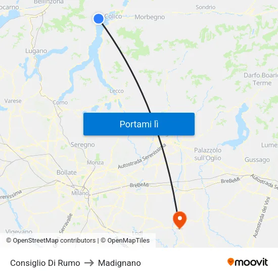 Consiglio Di Rumo to Madignano map