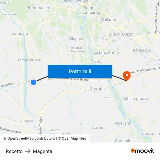 Recetto to Magenta map