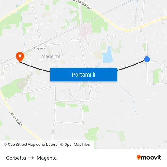 Corbetta to Magenta map